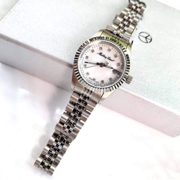 Tissot MOP Diamond Silver Dial Ladies Watch